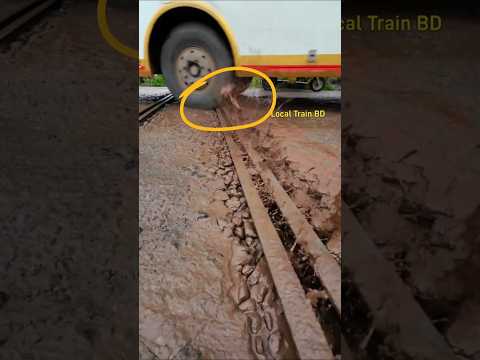 Loose Rail Line Jumps, Clay Splashed. #track #crossing #railway #risky #reels #shorts