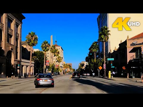 Pasadena California 4K Driving Tour | Colorado Boulevard & Rose Bowl Stadium