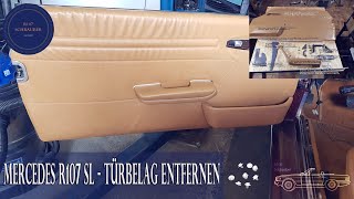 Mercedes R107 SL: Demontaż tapicerki drzwi