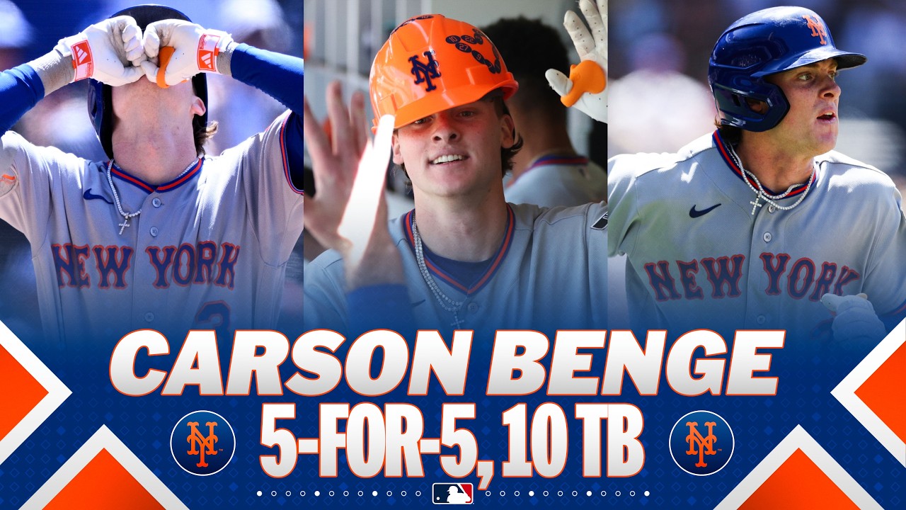 5-FOR-5! Mets rookie Carson Benge homers, triples and collects 10 TB 🤩 | MLB Highlights