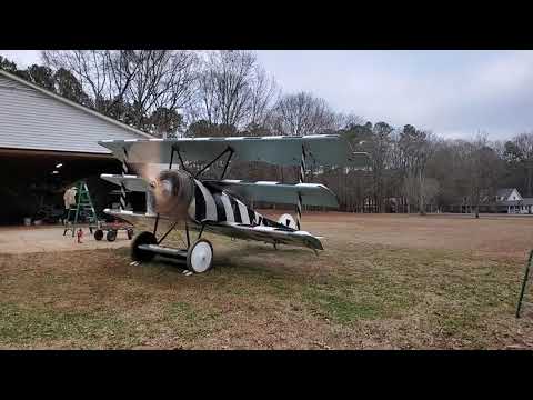 Fokker Dr.I 120 Le Rhone run up