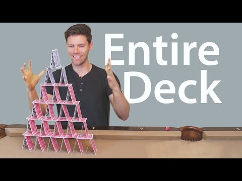How To Build A Card House In 4 Hrs 19 Mins | Because It's Hard