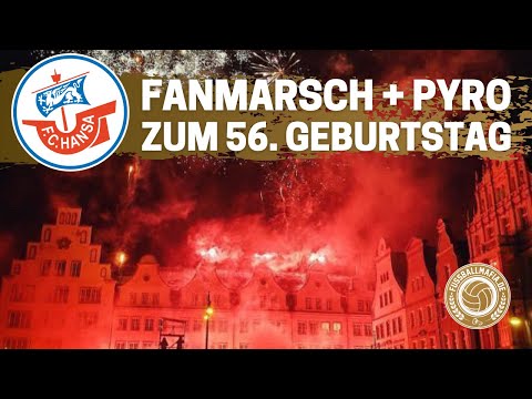 56 Jahre F.C. Hansa Rostock - Fanmarsch und Pyro-Show in der Rostocker Innenstadt (28.12.2021)