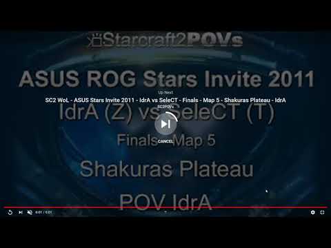 VC: IdrA vs Select- ASUS Stars Invite 2011 Finals