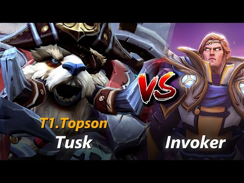 Topson mid Tusk vs Invoker/Witch Doctor/Abaddon | First 10 minutes