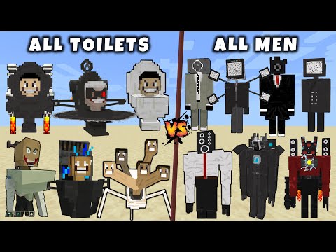 Vikcraft - All Skibidi Toilets vs All Cameraman, Speakerman, TV man & G-Man in Minecraft Mob Battle