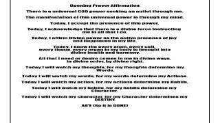 Opening Prayer Affirmation