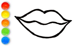 How to Draw Lips | Easy and Fun Drawing, Coloring, and Painting for Kids, Toddlers