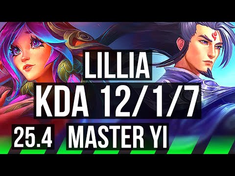 LILLIA vs MASTER YI (JGL) | 12/1/7, Legendary | KR Diamond | 25.4