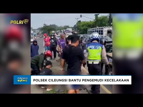 POLSEK CILEUNGSI BANTU PENGEMUDI KECELAKAAN