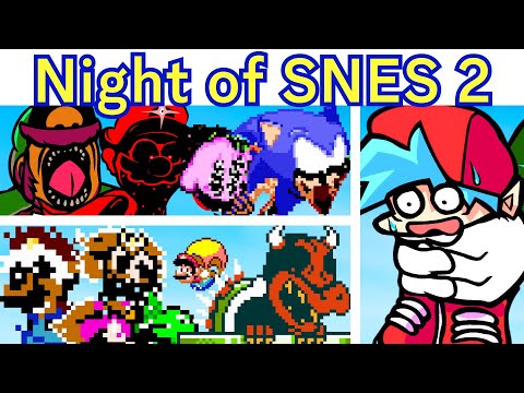 FNF NIGHT OF SNES V2 + Endings (Nintendoesnt, Sonic.EXE, Pibby Darkness SWM Mario Mix)
