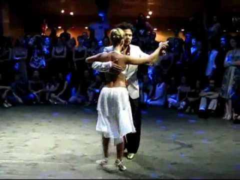  Sebastian Arce  and  Mariana Montes  are  dancing  to  the  tango  "  La Melodia Del Corazon  "