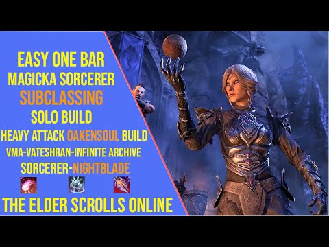Easy One Bar Magicka Sorcerer Solo Build for ESO Update 47 - Subclassing Build