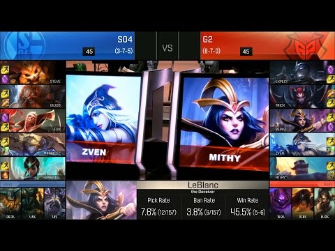 G2 vs S04 Game 2 Highlights - G2 ESPORTS vs FC SCHALKE 04 EU LCS Week 8 Summer 2016