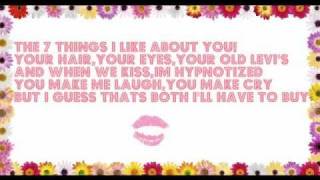 miley cyrus (hannah montana) 7 things w/ lyrics and  description lyrics (two lyrics)