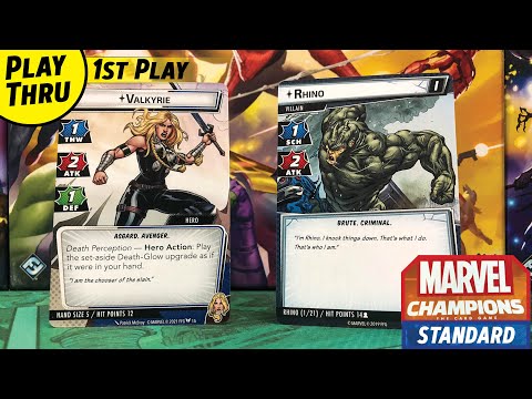 VALKYRIE Hero Pack First Play vs RHINO   MARVEL CHAMPIONS Solo Playthrough