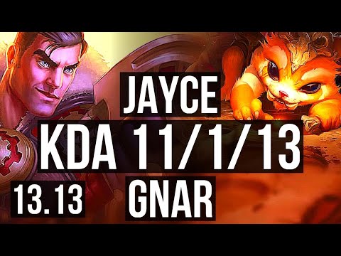 JAYCE vs GNAR (TOP) | 11/1/13, 2.6M mastery, 1400+ games, Legendary | NA Master | 13.13