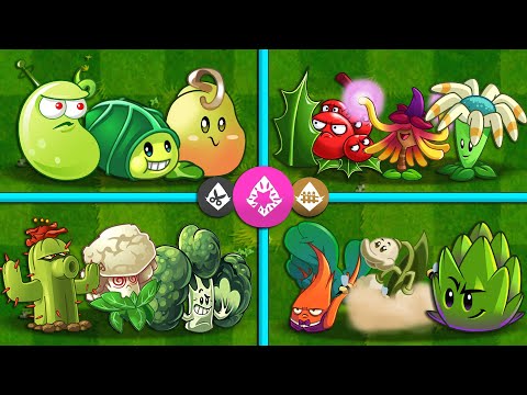 Random 4 Team Plants SPEAR + ENCHANT + REINFORCE - Who Will Win? - PvZ 2 Team Plants Battlez