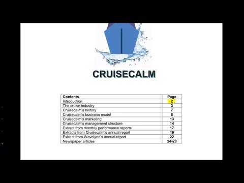 CIMA MCS August 2019 - Cruisecalm - Pre-seen Analysis
