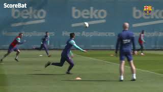 Messi and Pedri duo on Barcelona training