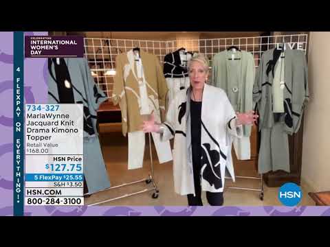 MarlaWynne Jacquard Knit Drama Kimono Topper