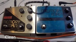 Video thumbnail for EHX Vintage: Deluxe Memory Man vs Memory Man Solid State Echo Chorus by Nordfield Live