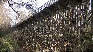 preview picture of video 'Seaboard Air Line Railroad Trestle in Powder Springs,Ga 12-19-2013©'