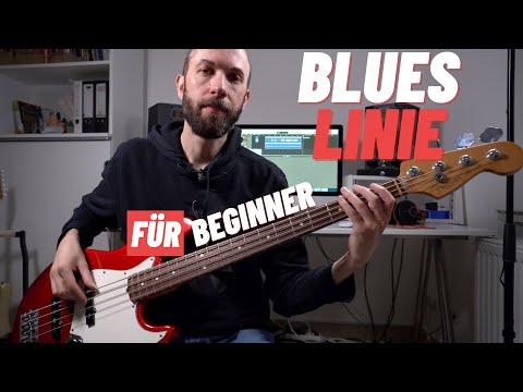 Blues Bass lernen - Anfänger Basslinie über Blues in A