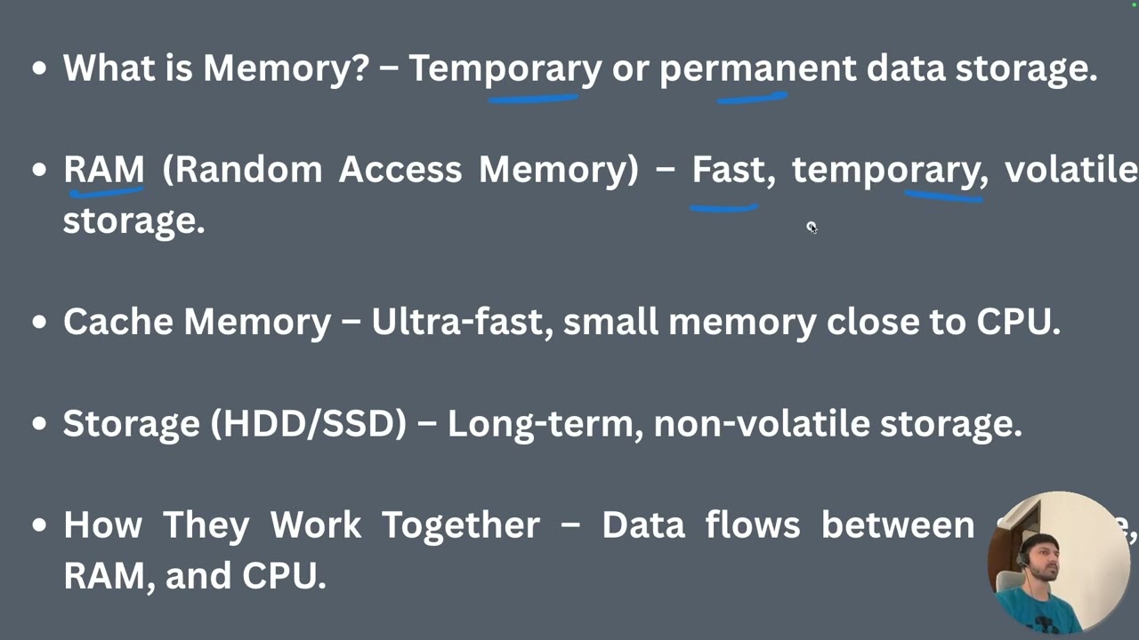 Computer Memory Explained | RAM, Cache, and Storage Basics
