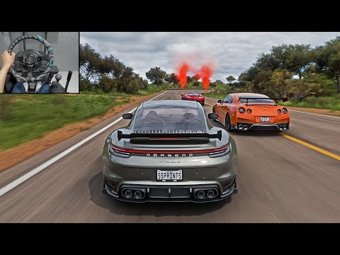 Porsche 911 Turbo S | Longest Street Race | Forza Horizon 5 Steering Wheel Gameplay