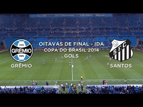 Gols - Grêmio-RS 0 x 2 Santos-SP - Copa do Brasil 2014 - 28/08/2014