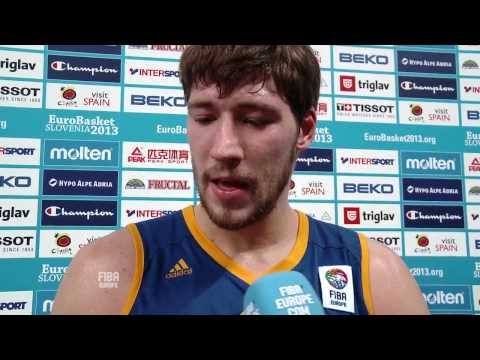 Postgame D. Markota, V. Kravtsov CRO-UKR EuroBasket 2013