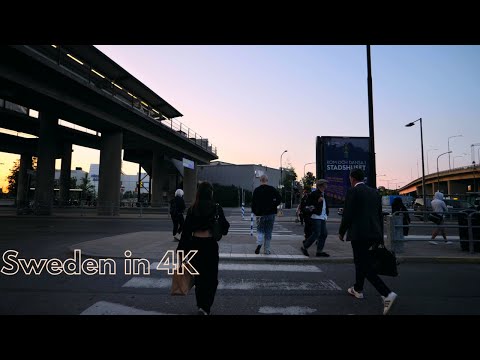 Sunset walk from Hjorthagen to Lidingö, Stockholm 4k 50 fps