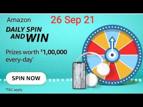 Amazon Daily Spin And Win Quiz Answers Today | 26 September 2021 | Daily QuizTime