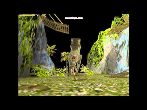 Tomb Raider 1 - Lost Valley - Lara Croft versus T-Rex (3dfx, in DOSBox)