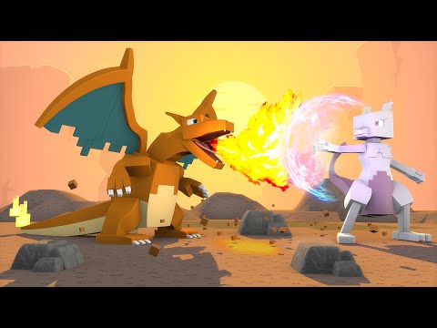 Minecraft Animation: PokeSorte - CHARIZARD VS MEWTWO ‹ Ine ›