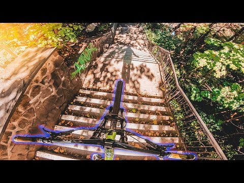 DOWNHILL MTB STAIRGAP & FLIP COMBO | Ride Life Romance Behind The Scenes 3
