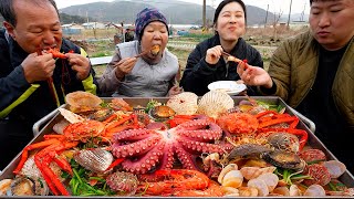 돌문어·아귀·홍게·미나리, 제철 재료 듬뿍 넣은 깊은 맛의 해물탕 먹방! (Seafood stew with Octopus) 요리&먹방!! - Mukbang eating show
