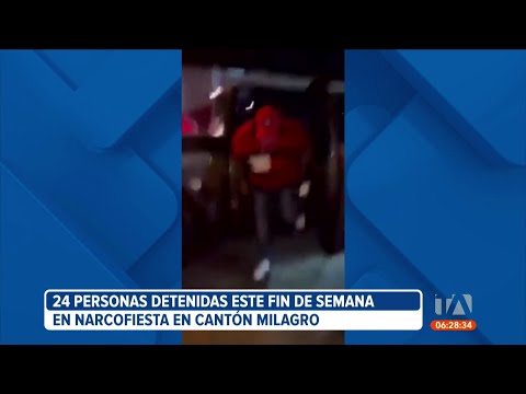 24 de los 31 detenidos en una narcofiesta en Milagro recibieron prisión preventiva