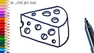 How to draw a Cheese | Piece of Cheese Easy Draw Tutorial