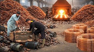 Inside Giant Electric Motor Recycling Factory | Copper Extraction From