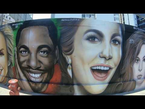 Grafite de artistas baianos no Mural da Barra, Salvador, Bahía (Brasil)