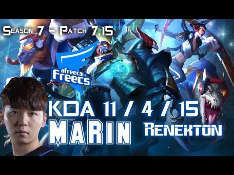 AFs MaRin RENEKTON vs CAMILLE Top - Patch 7.15 KR Ranked