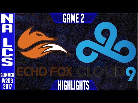 Echo Fox vs Cloud 9 Highlights Game 2 | NA LCS Week 2 Day 3 Summer 2017 | FOX vs C9 G2
