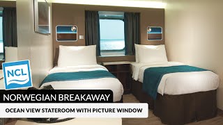 NCL Breakaway | Oceanview Stateroom with Picture Window Tour & Review 4K | Norwegian Cruise Lines