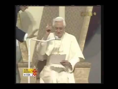 Pope Benedict XVI forget to read the speech and jokes about