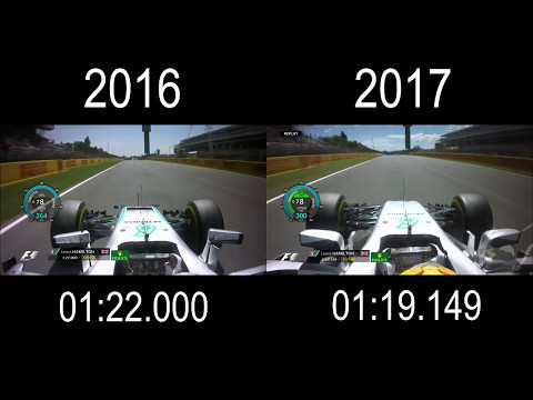 [HD] F1 2016 vs 2017 Onboard comparison Mercedes Hamilton in Spain
