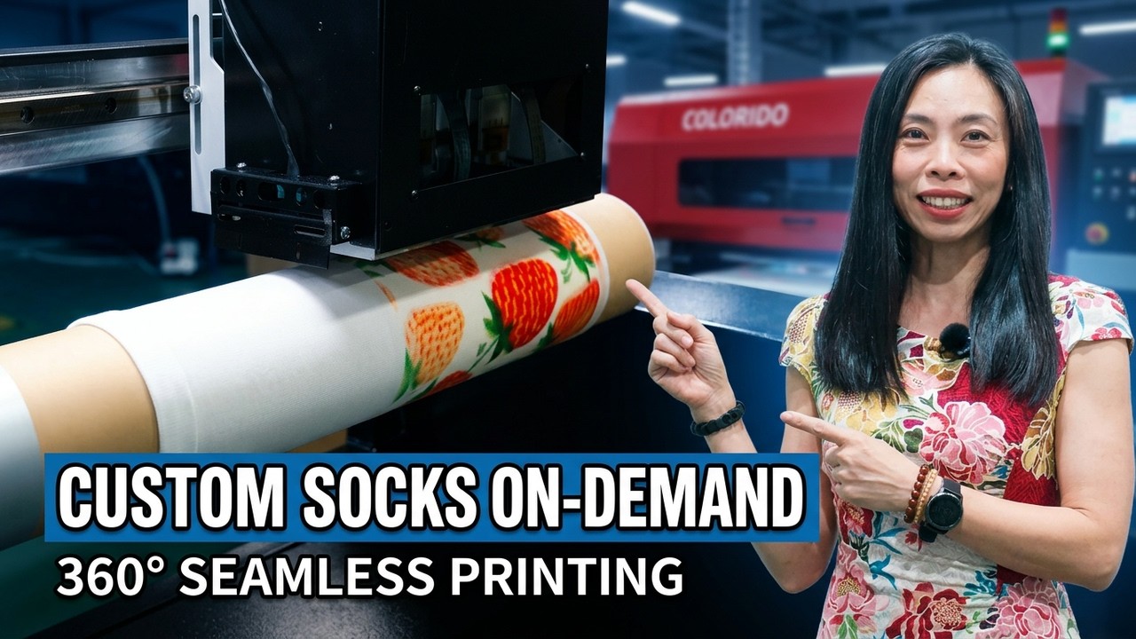 A video explaining the core working principles and printing processes of sock printers