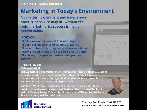 Marketing in Today’s Environment by Milt Weinstock