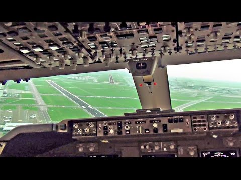 Boeing 747-400 Cockpit - Breakoff Landing Amsterdam Schiphol